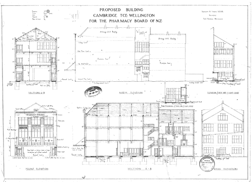 Front elevation, north elevation, rear elevation and sections, 1930. (WCC Archives reference 00056:111:B10141)