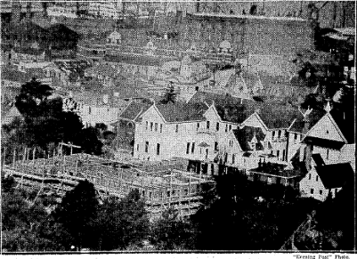ADDITIONS TO ST. MARY'S COLLEGE.—View taken from Wadestown Hill showing the progress of' work in t... [truncated] Evening Post,  7 May 1930, Page 9