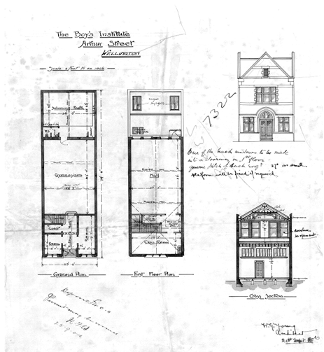 ‘30 Arthur Street, brick building,’ 28 September 1906, 00053:131:7322, Wellington City Archives
