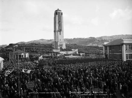 Carillon dedication, 1932. Smith, Sydney Charles, 1888-1972: Photographs of New Zealand. Ref: 1/1-020293-G. Alexander Turnbull Library, Wellington, New Zealand