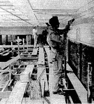 PLASTERERS AT WORK IN THE MUSEUM