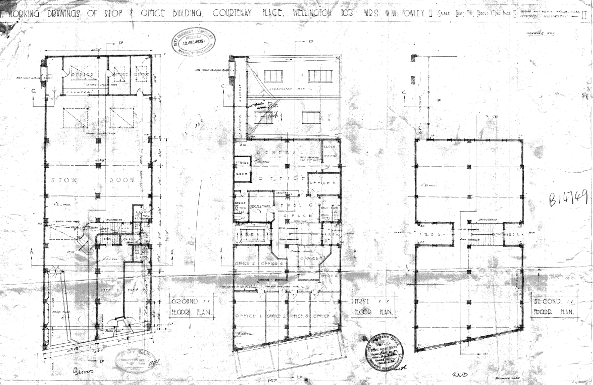 Original plans of ground, first and second floors, 1936. (WCC Archives reference 00056:166:B14749)