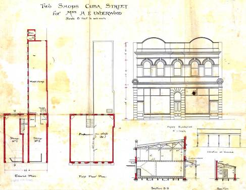 William Crichton’s 1900 plan for 119-121 Cuba Street. (WC Archives, 00053:62:3894)