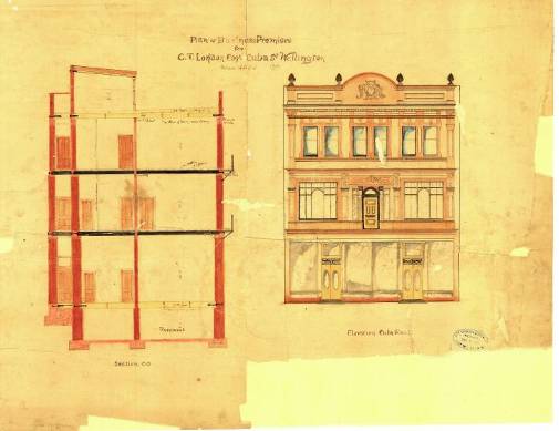 1909	127-129 Cuba Street, two shops, showroom and storeroom (WCC Archives reference 00053:149:8293)