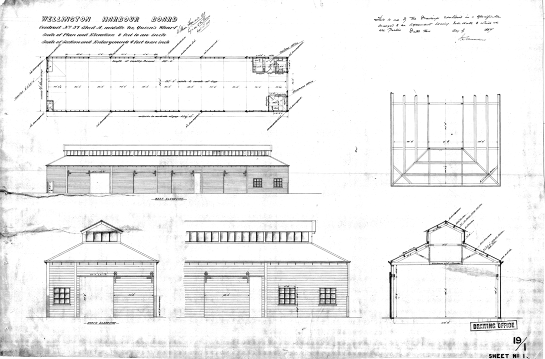 1887	Wellington Harbour Board Contract 37 to build ‘Shed A’ (Shed 5) on the middle tee of Queen’s Wharf.