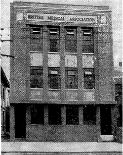 The building at the time of opening. Note that at this time the inscription reads “British Medical Association.” (Evening Post, 13 December 1938).