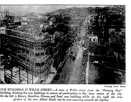 December 1929 - Evening Post photograph of the building under construction.  